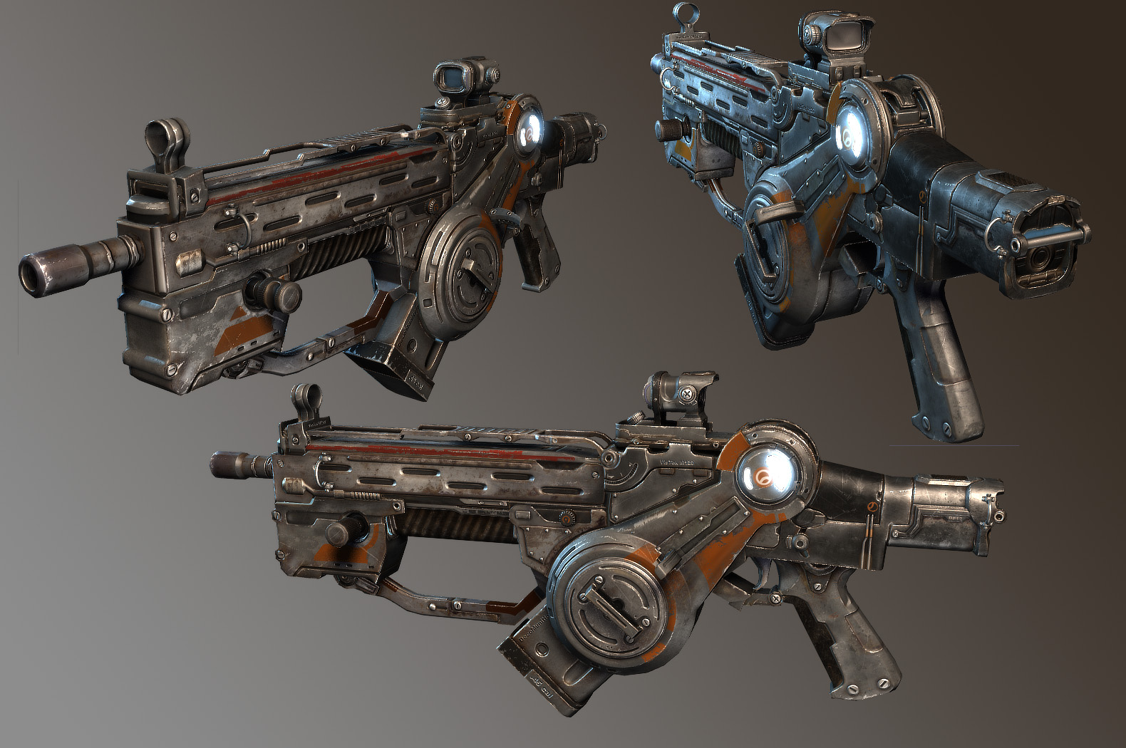 moof: well, the gun is inspired by the COG-weapons from gears of war, and g...